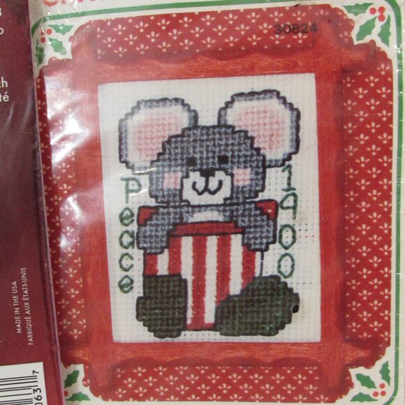 Santa/Mouse/Bear Mini Cross Stitch Kits - Christmas Ornaments - Picture 6 of 12